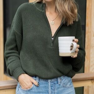 ABLE - Liz half zip pullover sweater (alpine green)